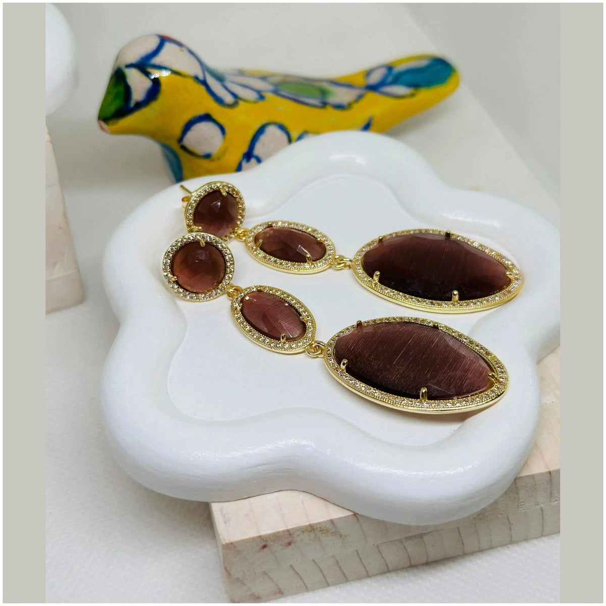 Amelia Dangling Crystal Earrings - Penelope Made This