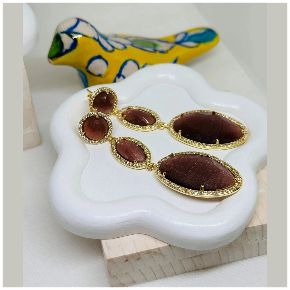 Amelia Dangling Crystal Earrings - Penelope Made This