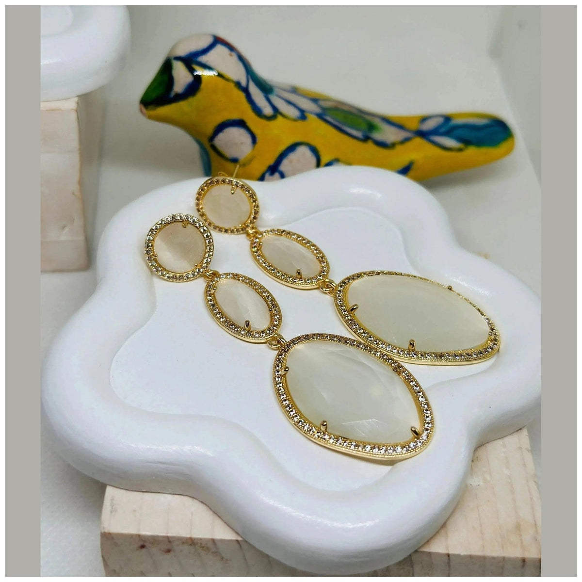 Amelia Dangling Crystal Earrings - Penelope Made This