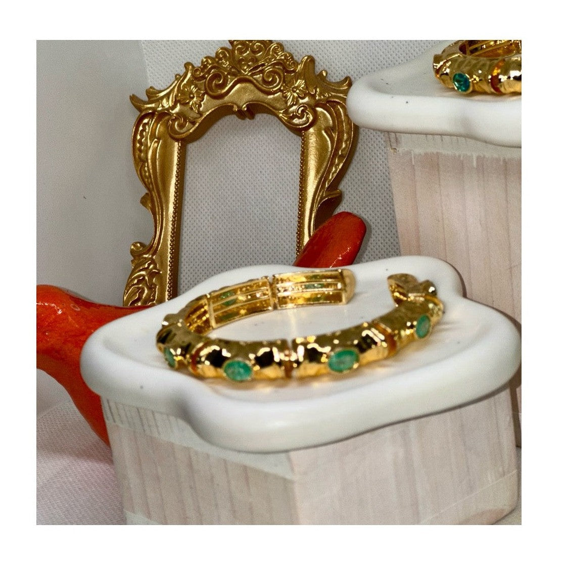 Anne Bejeweled Enamel Cuff Bracelets | Gold Plated - Penelope Made This