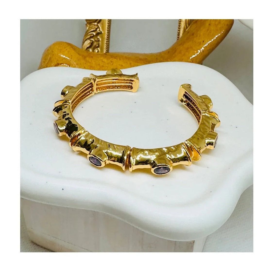 Anne Bejeweled Enamel Cuff Bracelets | Gold Plated - Penelope Made This