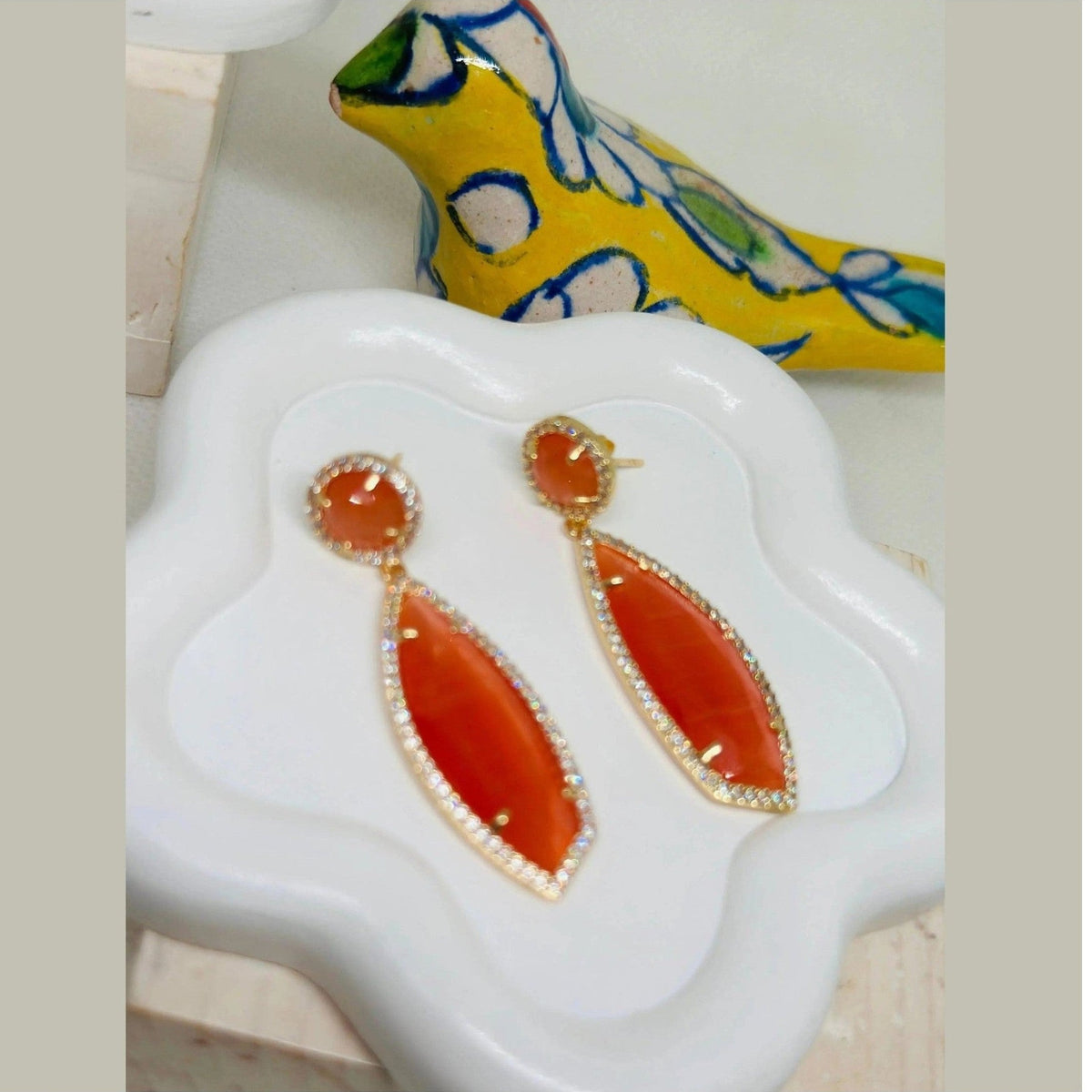Beatrice Asymmetric Crystal Earrings - Penelope Made This