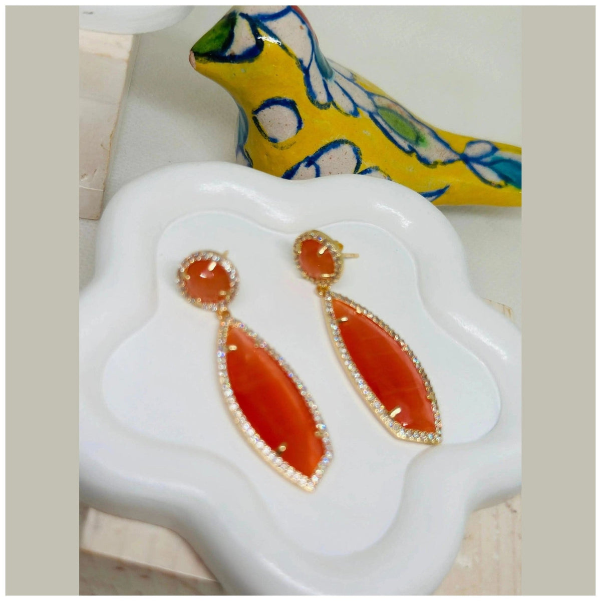 Beatrice Asymmetric Crystal Earrings - Penelope Made This