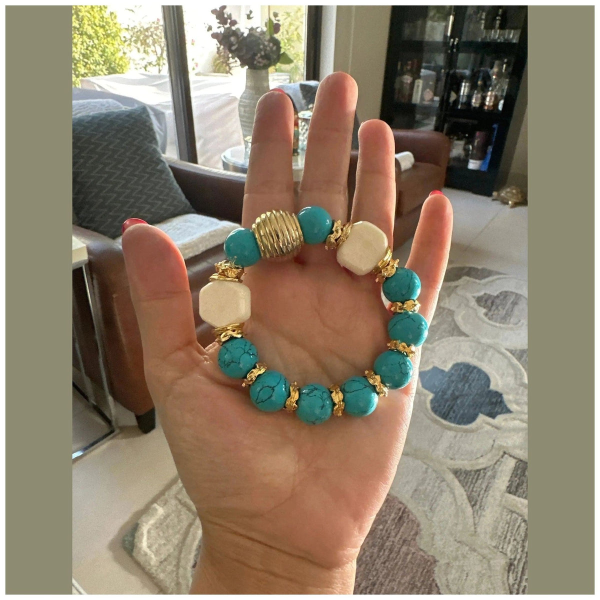 Chloe Azure Turquoise Marble Gemstone Bracelet - Penelope Made This