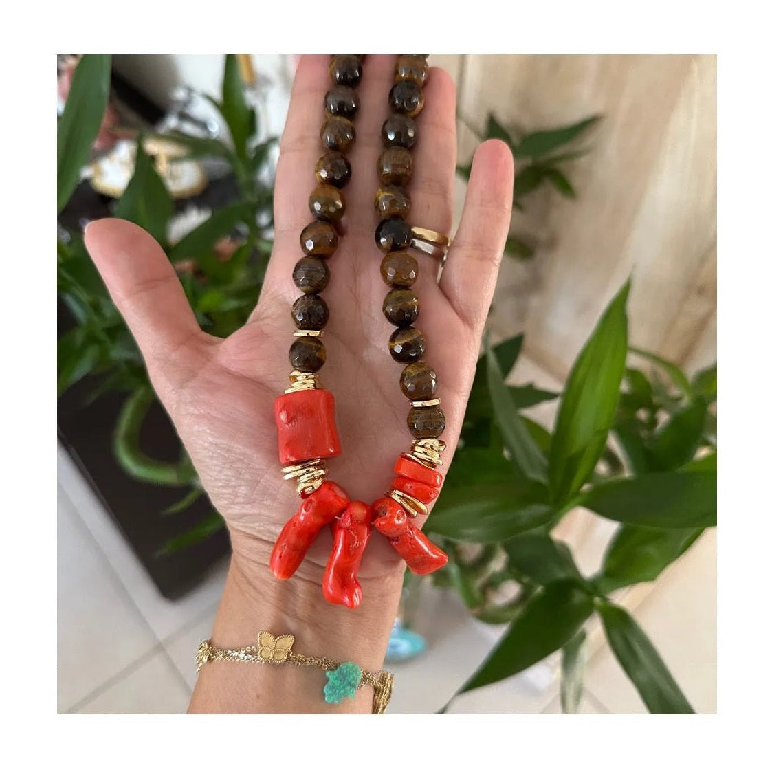 Hayat Coral Stone Necklace - Penelope Made This