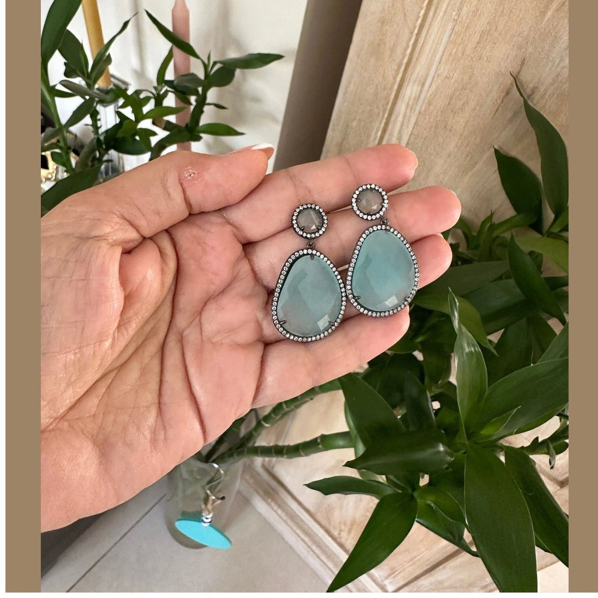 Helia GunMetal Crystal Earrings - Penelope Made This