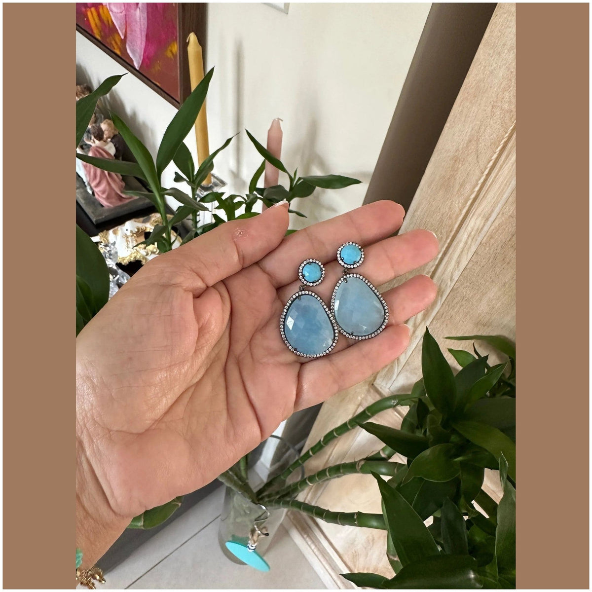 Helia GunMetal Crystal Earrings - Penelope Made This