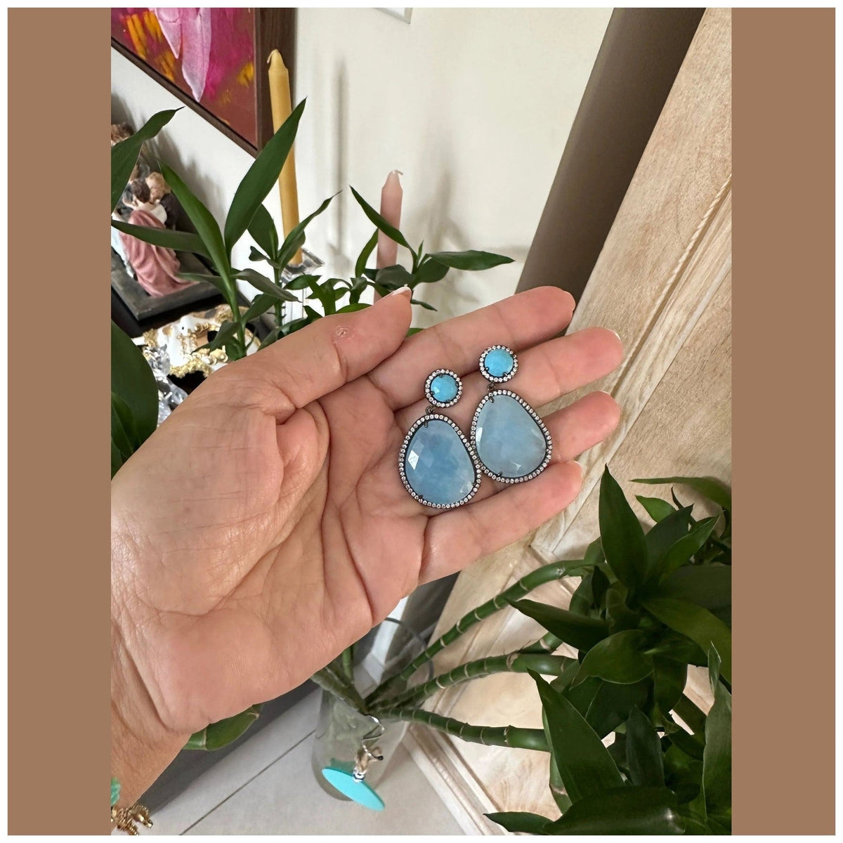 Helia GunMetal Crystal Earrings - Penelope Made This