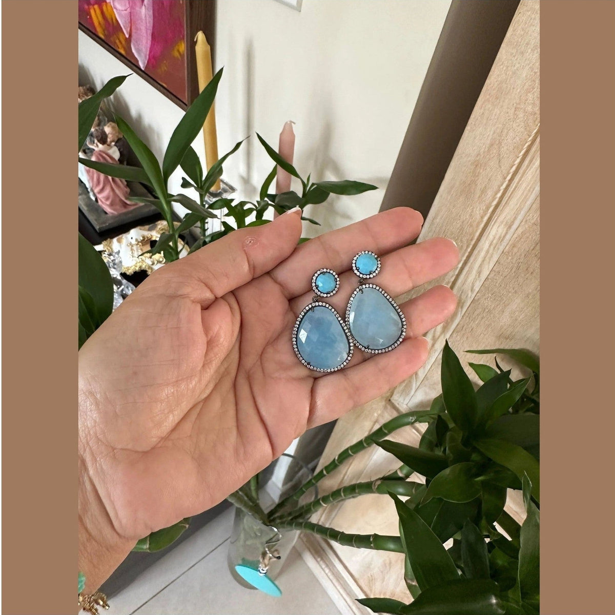 Helia GunMetal Crystal Earrings - Penelope Made This