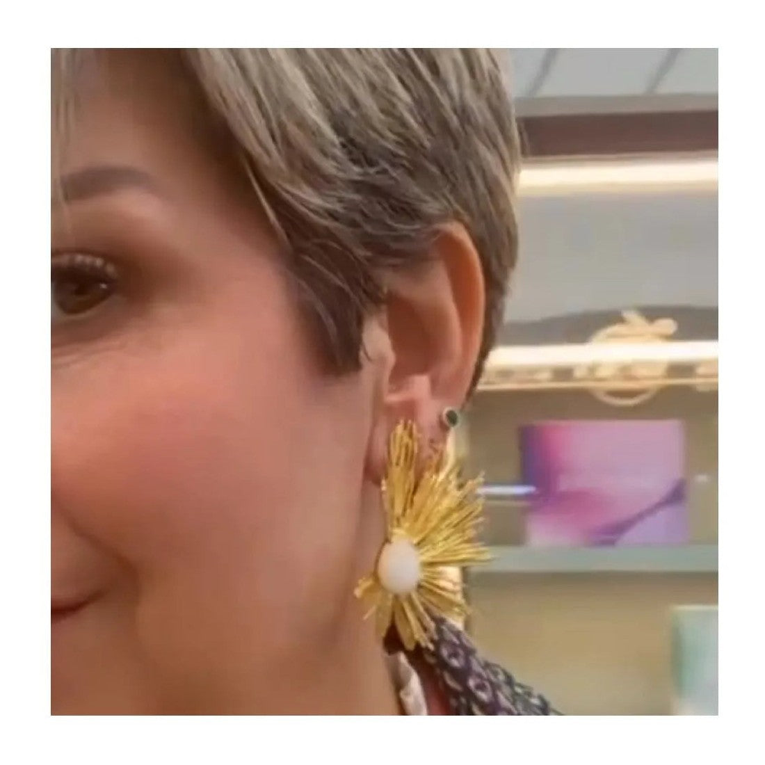 Huda Rose Quartz Sun Earrings - Penelope Made This