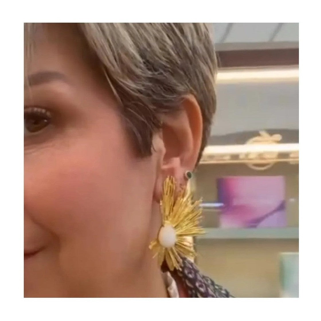 Huda Rose Quartz Sun Earrings - Penelope Made This