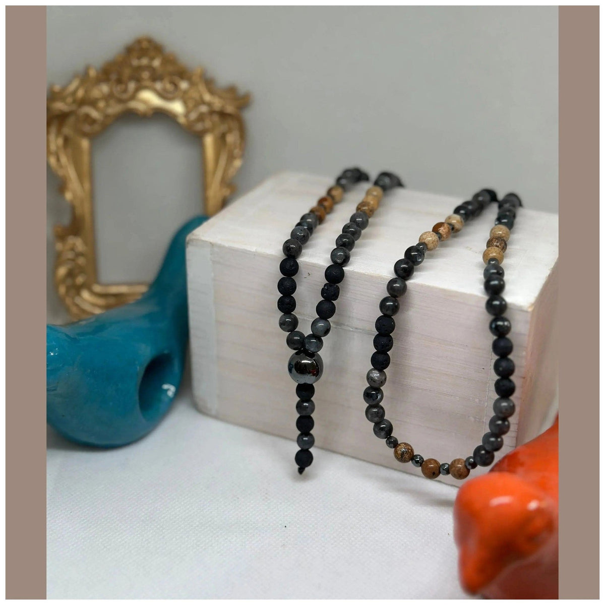 Mathias Gunpowder Beaded Long Necklace - Penelope Made This