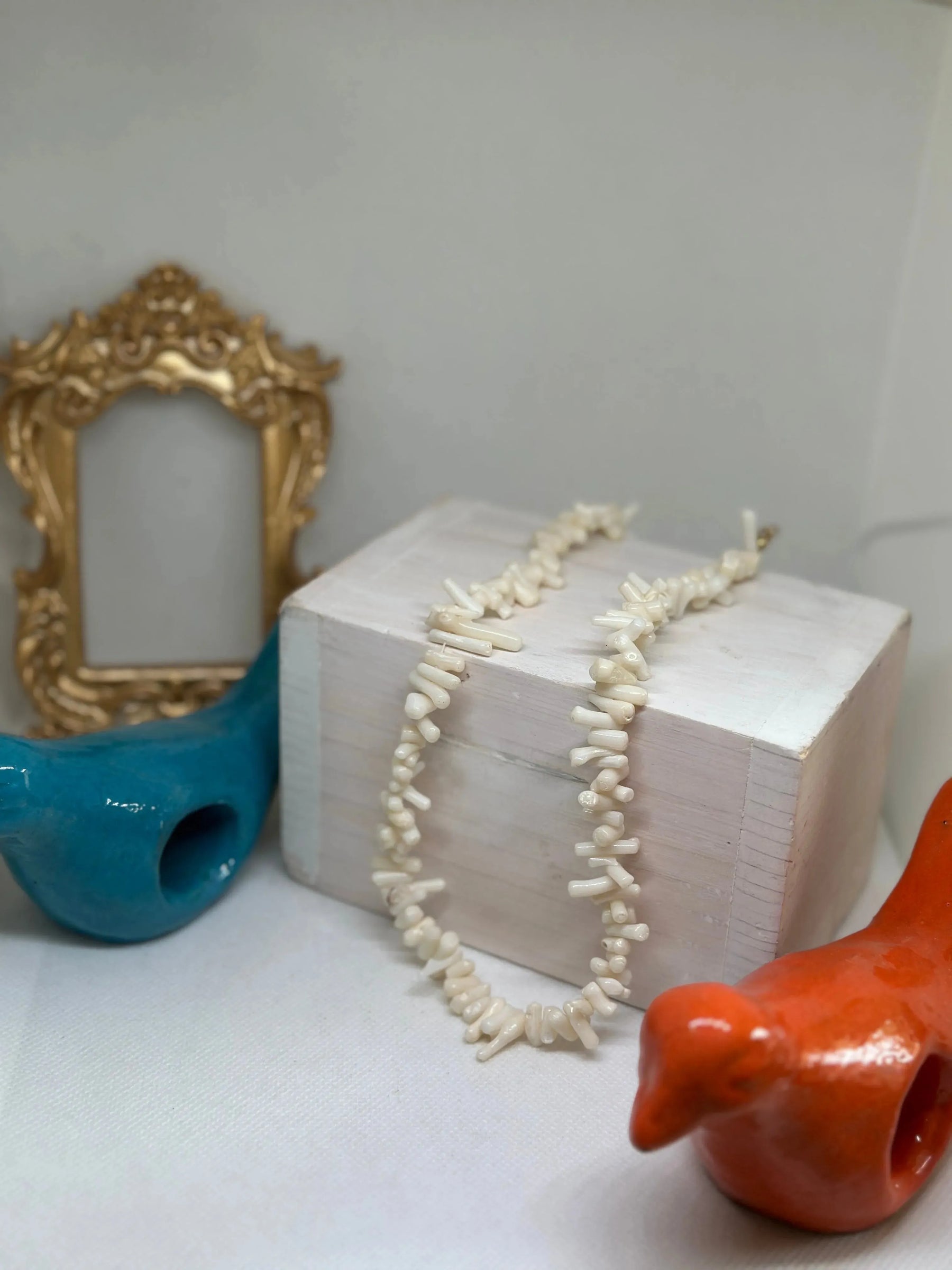 Anna Beige Coral Stones Necklace - Penelope Made This
