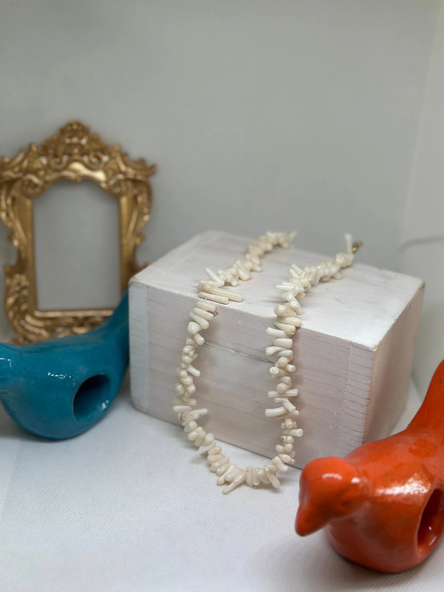 Anna Beige Coral Stones Necklace - Penelope Made This