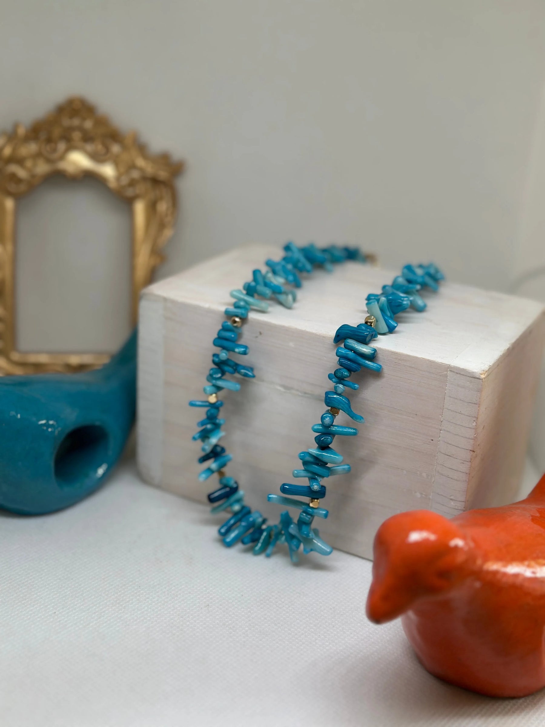 Anna Blue Coral Stones Necklace - Penelope Made This