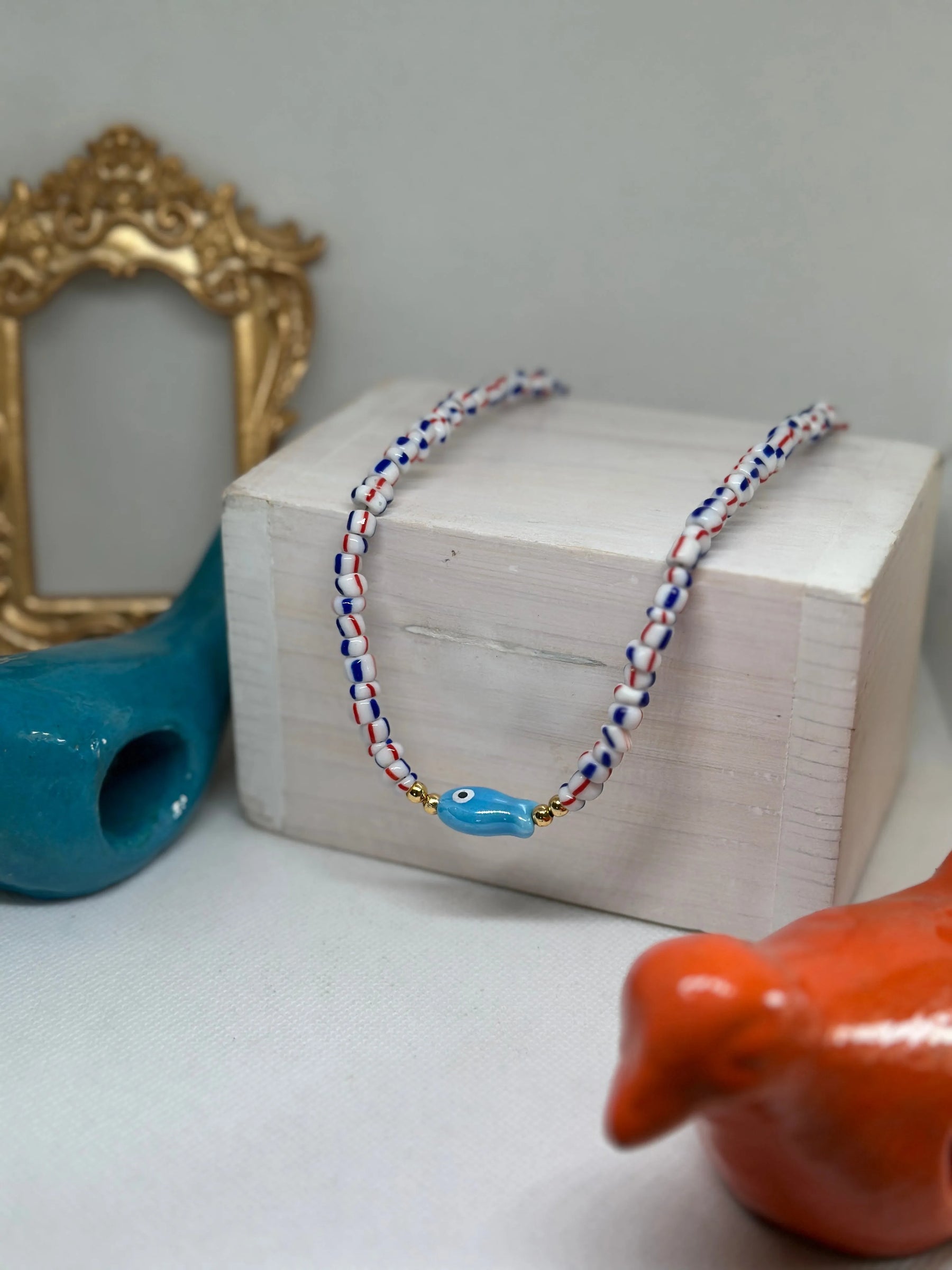 Anna Glass Beads Necklace Venetian Fish - Penelope Made This