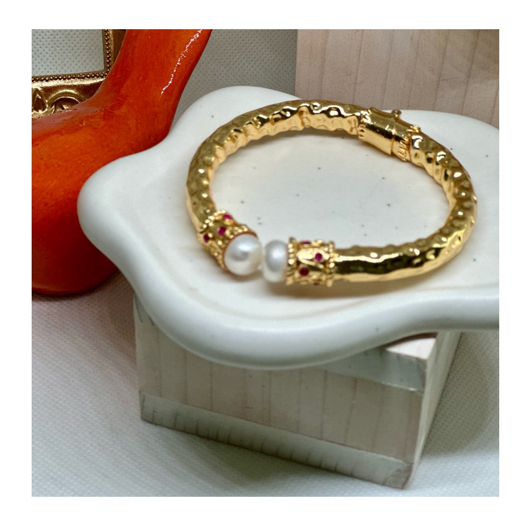 Anne Bejeweled Enamel Cuff Bracelets | Gold Plated - Penelope Made This
