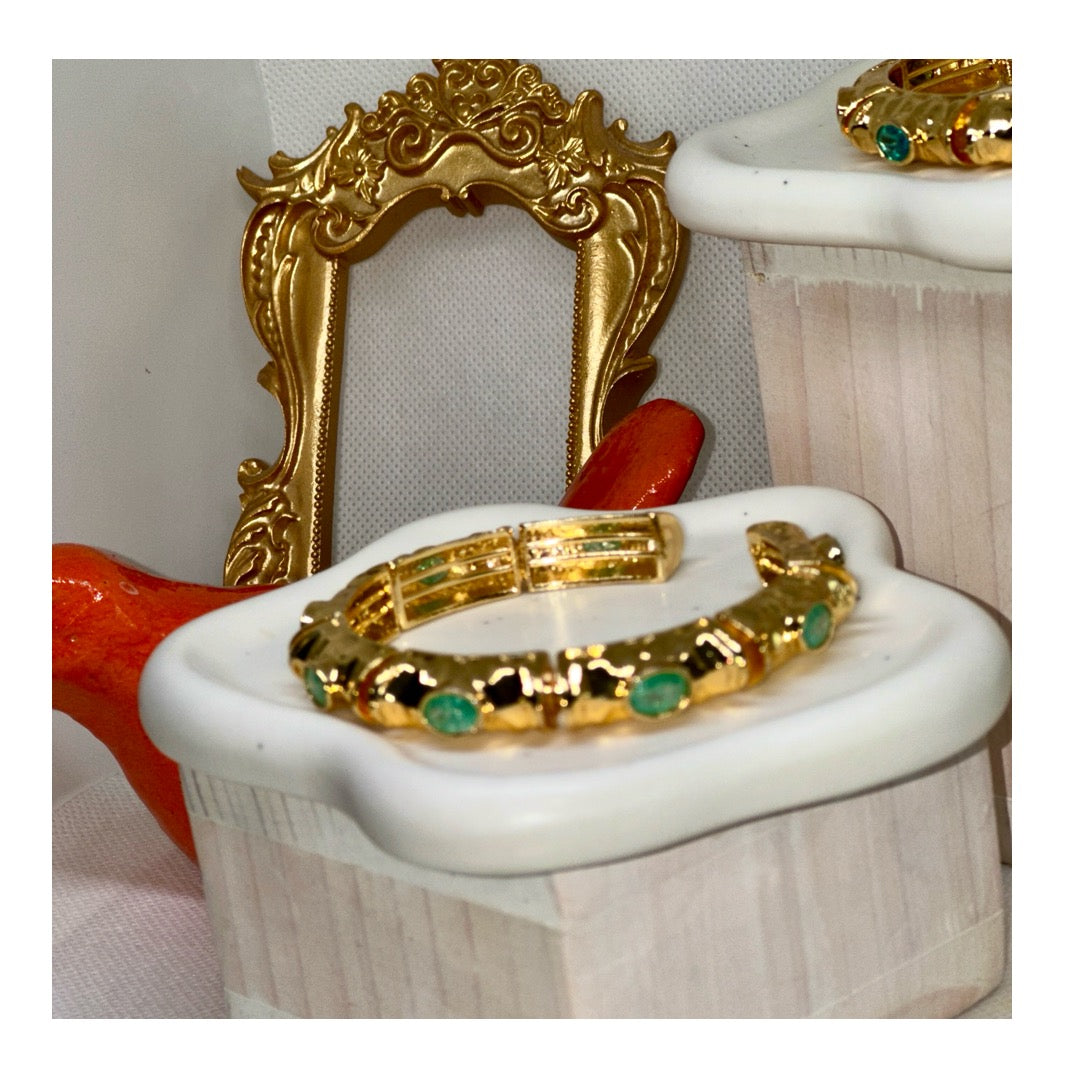 Anne Bejeweled Enamel Cuff Bracelets | Gold Plated - Penelope Made This