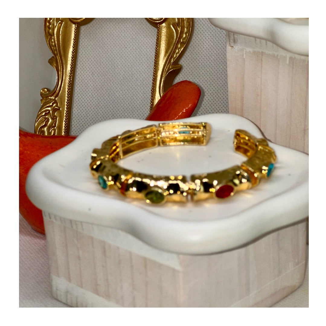 Anne Bejeweled Enamel Cuff Bracelets | Gold Plated - Penelope Made This