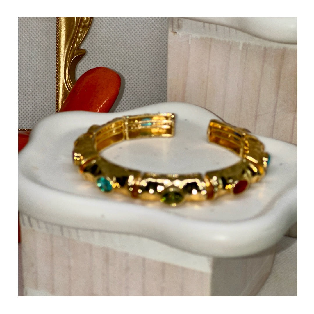 Anne Bejeweled Enamel Cuff Bracelets | Gold Plated - Penelope Made This