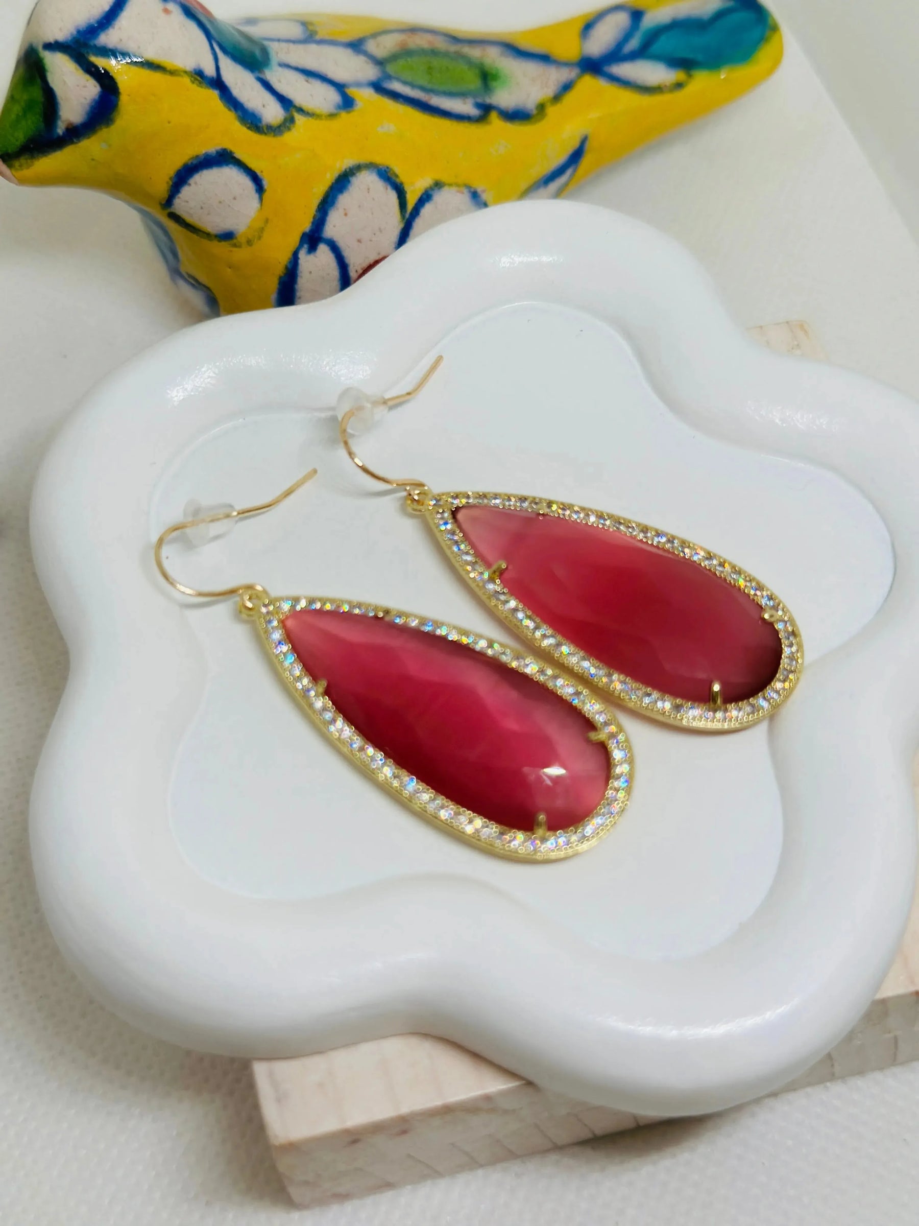 Beatrice XL Teardrop Crystal Earrings - Penelope Made This