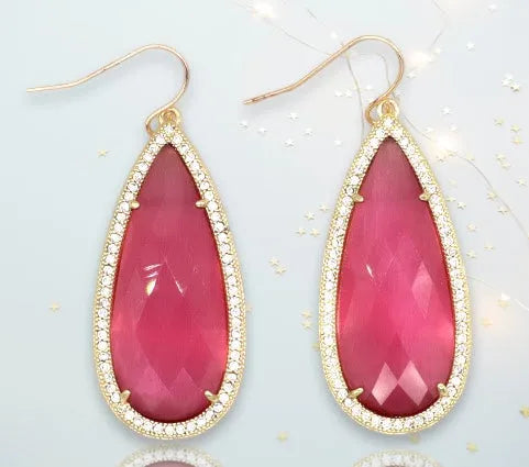 Beatrice XL Teardrop Crystal Earrings - Penelope Made This