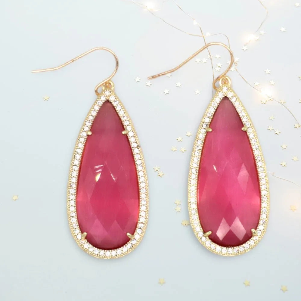 Beatrice XL Teardrop Crystal Earrings - Penelope Made This