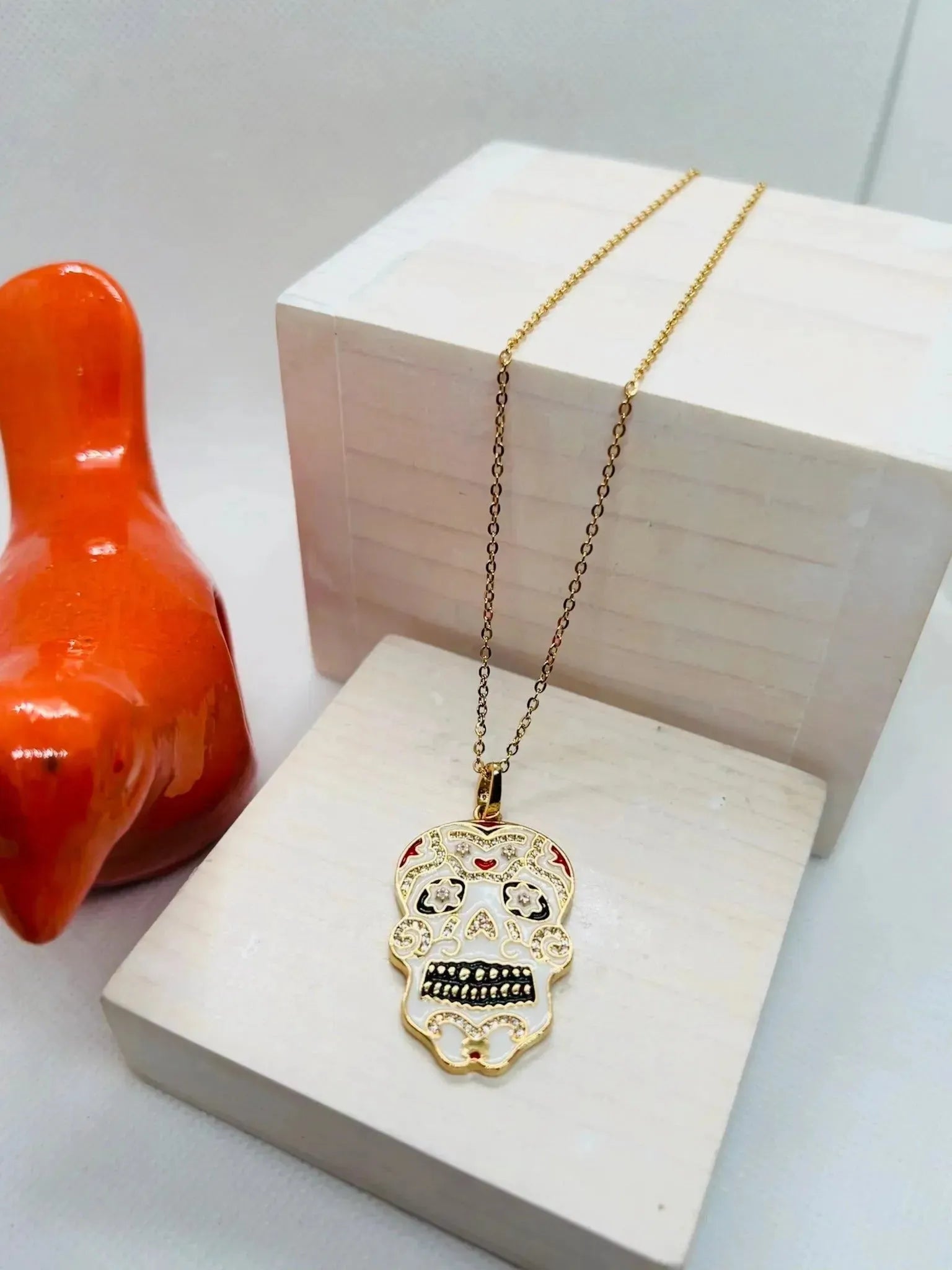 Briana Bejeweled Enamel Squelette Pendant - Penelope Made This