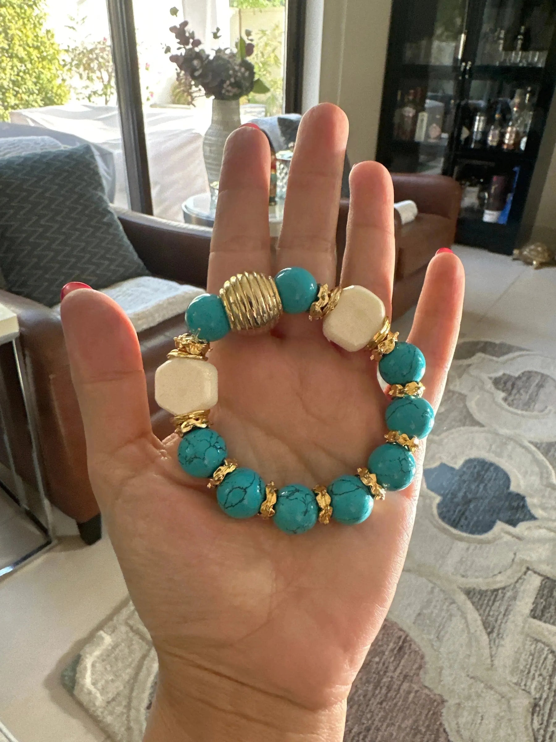 Chloe Azure Turquoise Marble Gemstone Bracelet - Penelope Made This