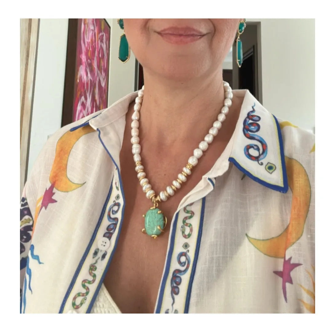Hania Pearl Necklace - Penelope Made This
