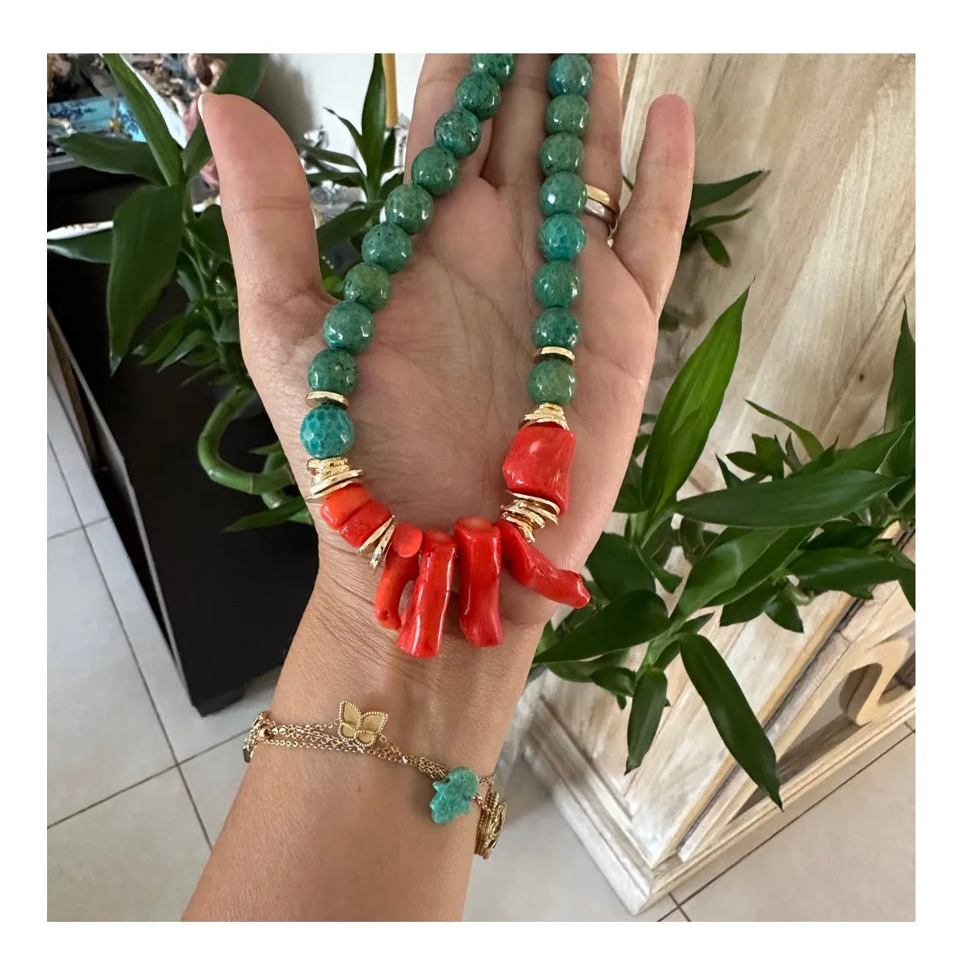 Hayat Coral Stone Necklace - Penelope Made This