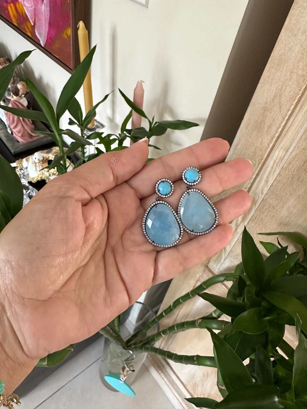 Helia GunMetal Crystal Earrings - Penelope Made This