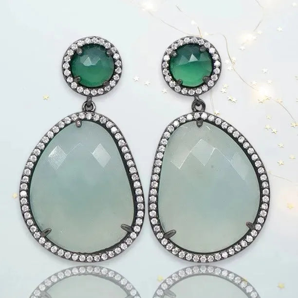 Helia GunMetal Crystal Earrings - Penelope Made This