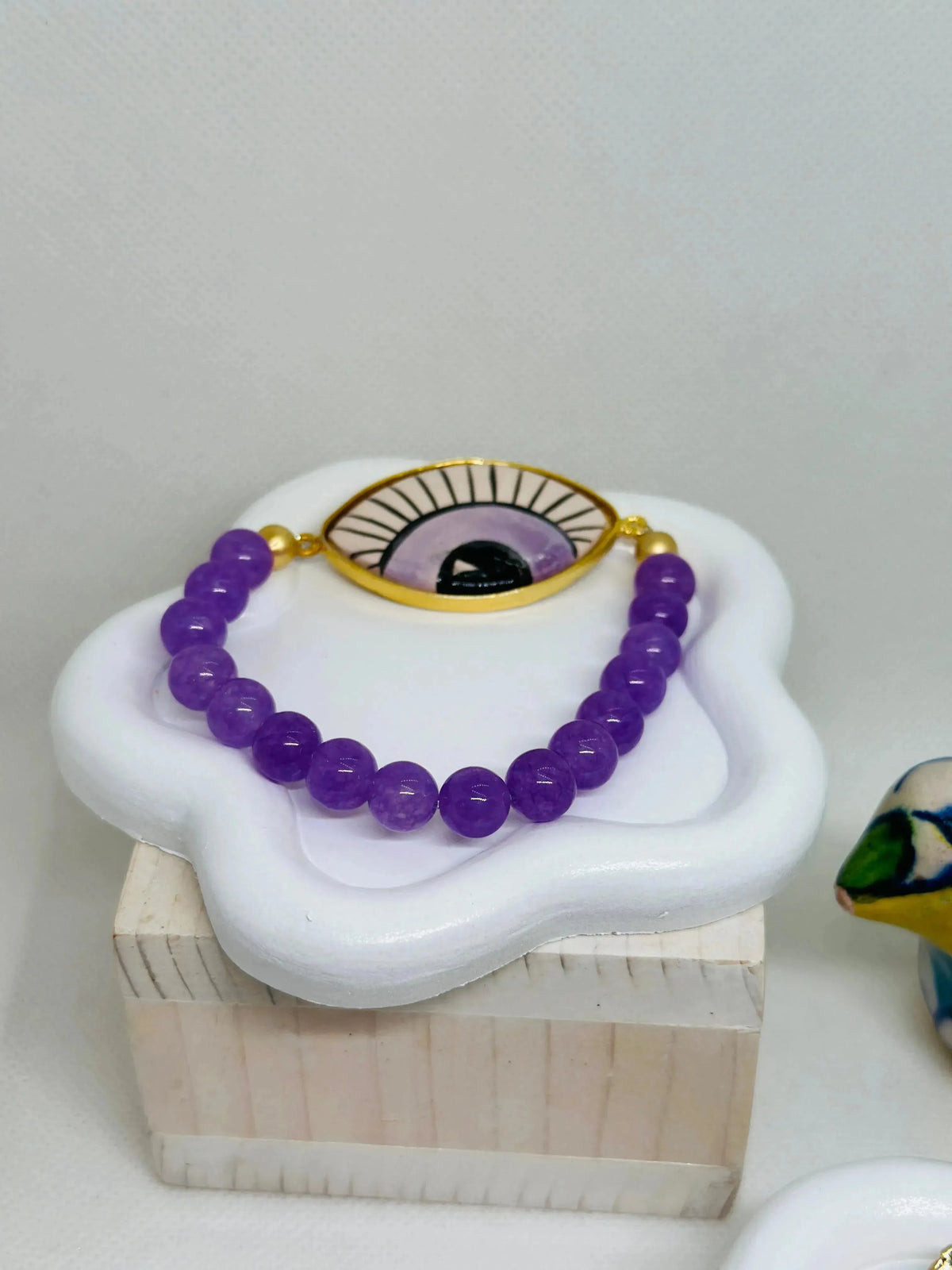 Iris Hand Painted Purple Ceramic Bracelet - Penelope Made This