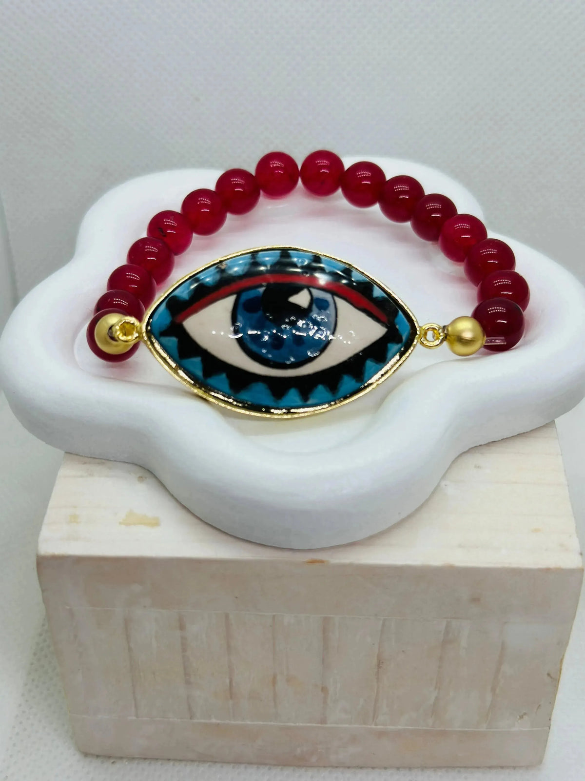 Iris Hand Painted Striped Ceramic Bracelet - Penelope Made This