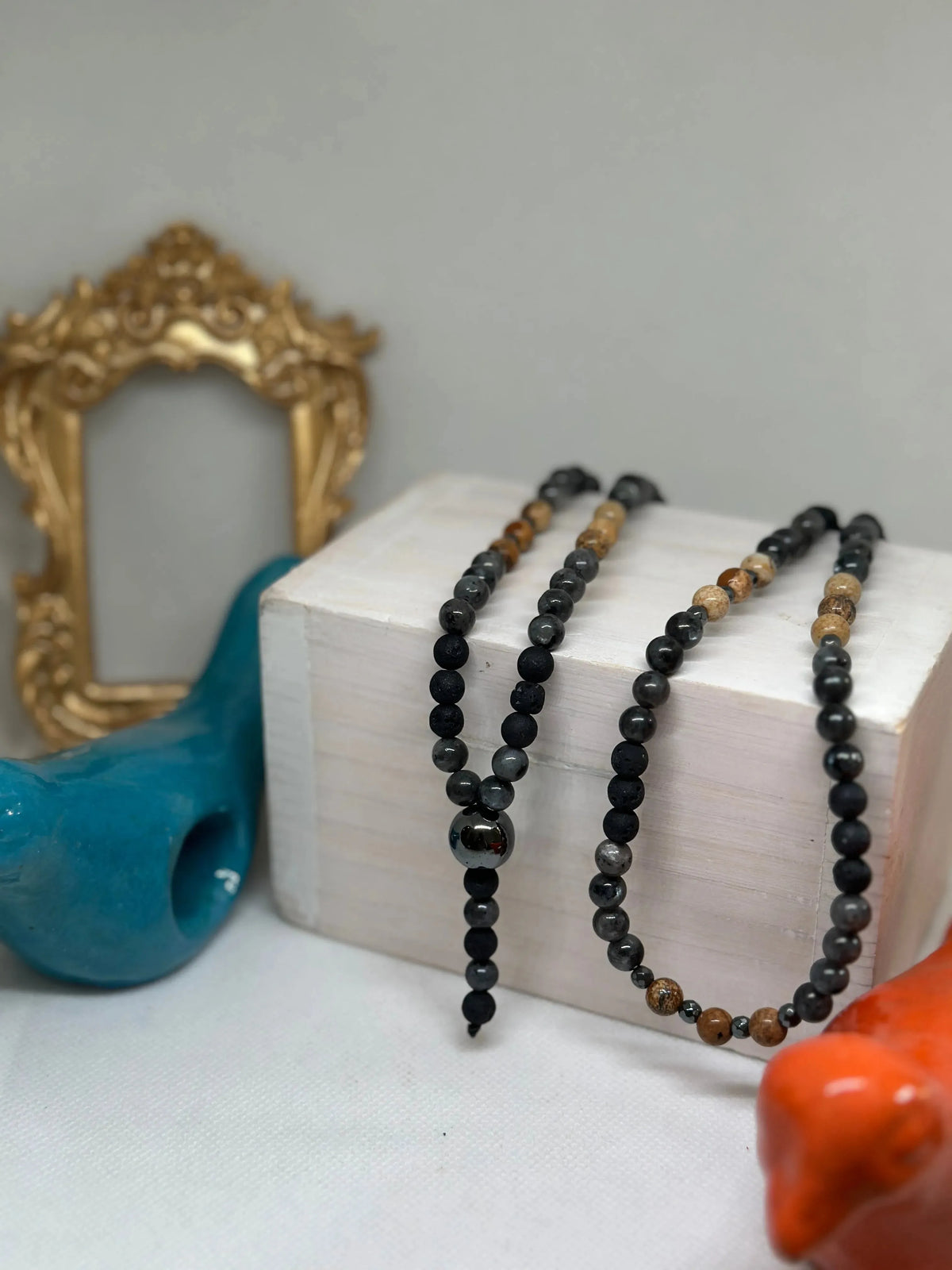 Mathias Gunpowder Beaded Long Necklace - Penelope Made This