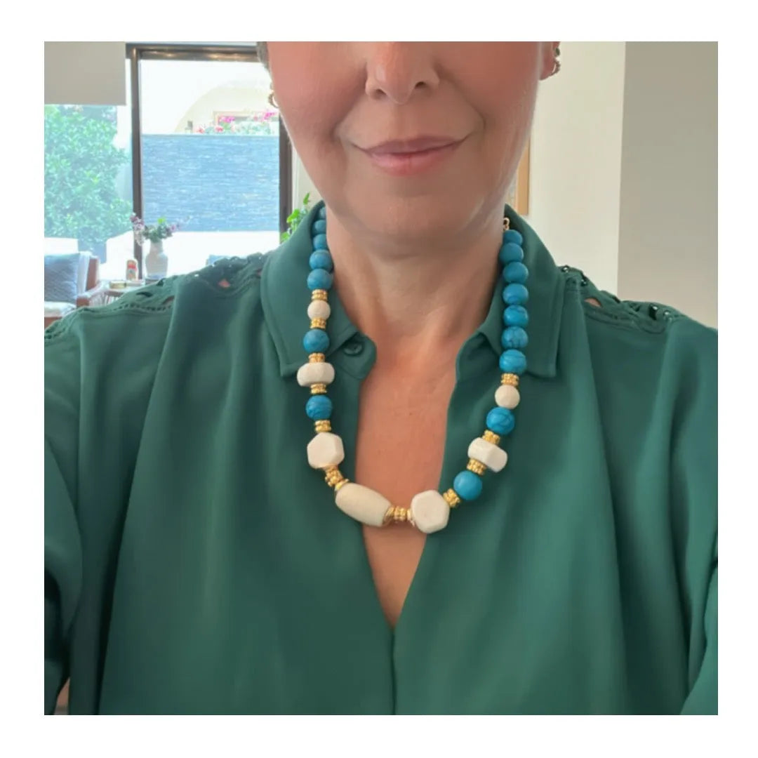 Victoria Gemstone Necklace - Short Turquoise - Penelope Made This