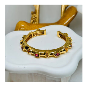 Anne Bejeweled Enamel Cuff Bracelets | Gold Plated