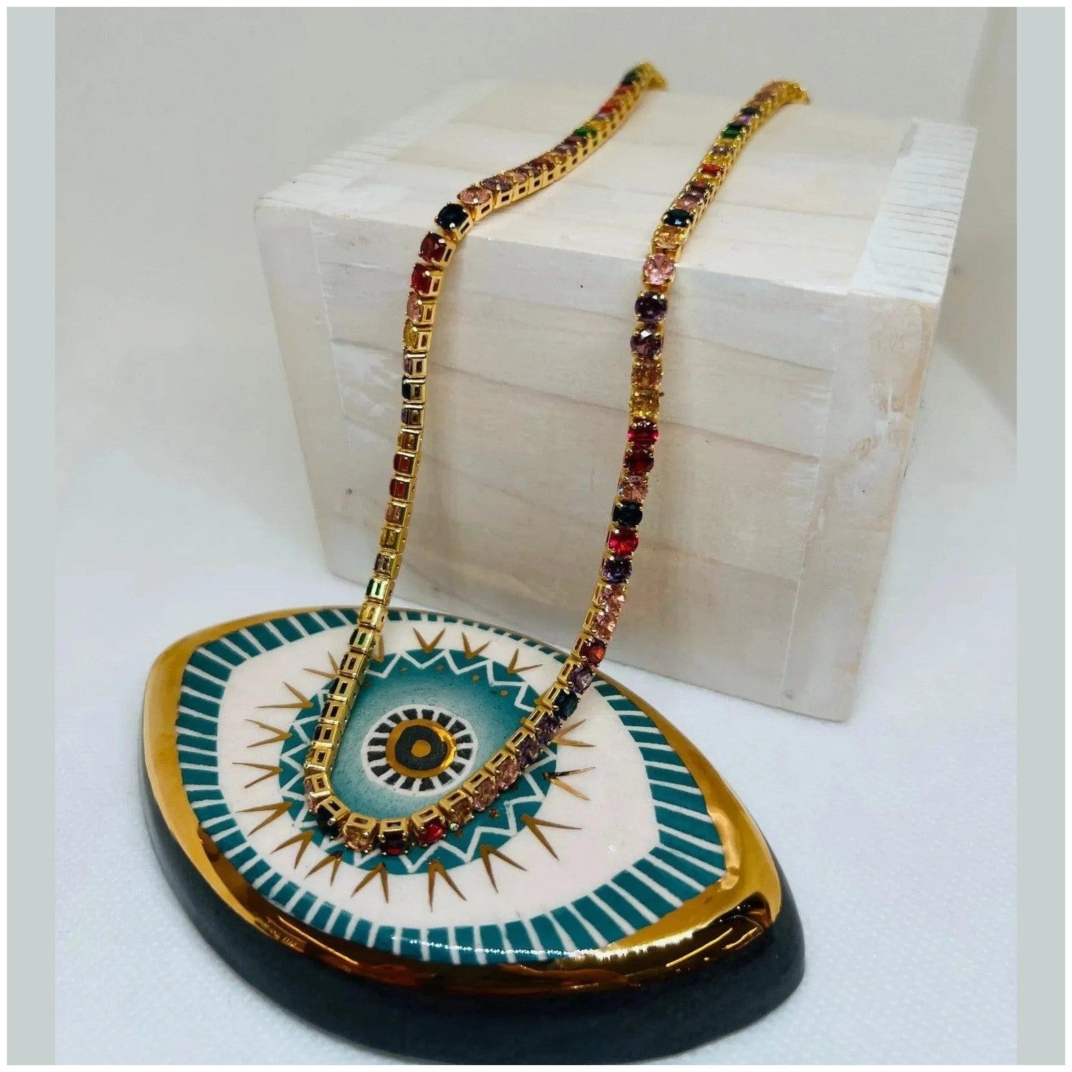 Anne Cubic Zirconia Tennis Necklace - Penelope Made This 