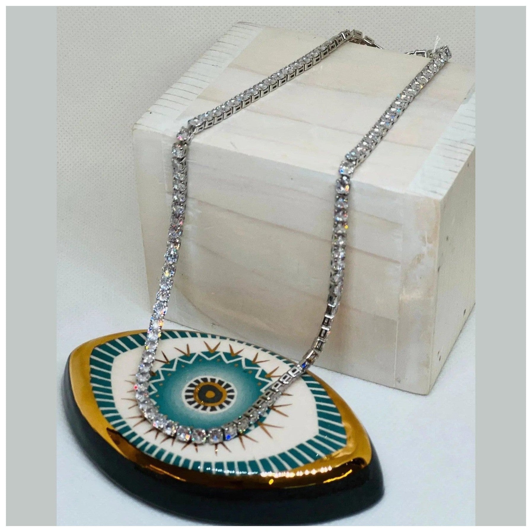 Anne Cubic Zirconia Tennis Necklace - Penelope Made This 