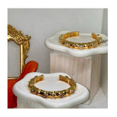 Anne Bejeweled Enamel Cuff Bracelets | Gold Plated - Penelope Made This 