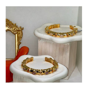 Anne Bejeweled Enamel Cuff Bracelets | Gold Plated - Penelope Made This 