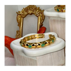 Anne Bejeweled Enamel Cuff Bracelets | Gold Plated - Penelope Made This 