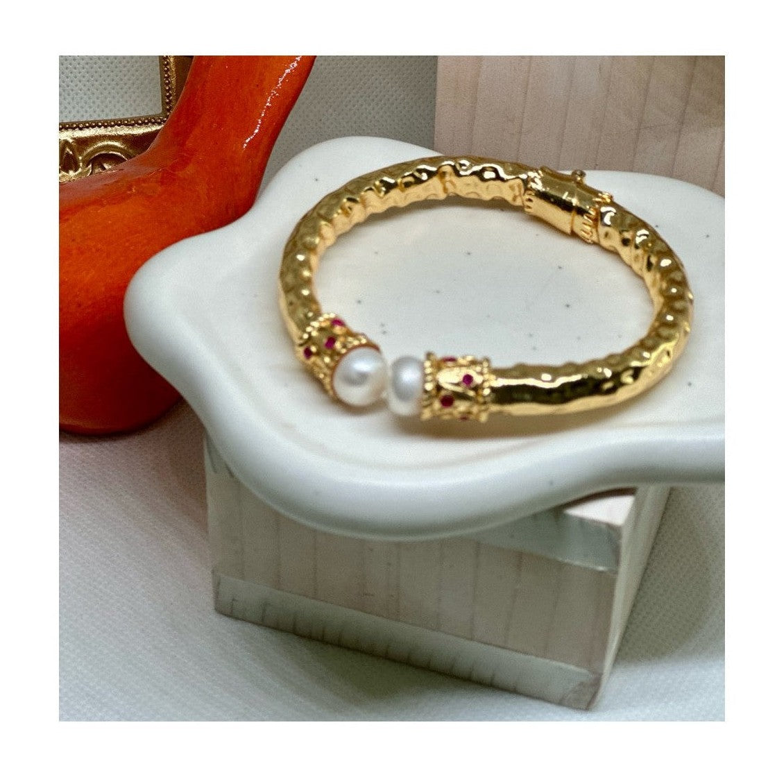 Anne Bejeweled Enamel Cuff Bracelets | Gold Plated - Penelope Made This 