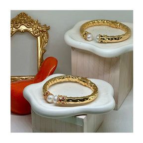 Anne Bejeweled Enamel Cuff Bracelets | Gold Plated - Penelope Made This 