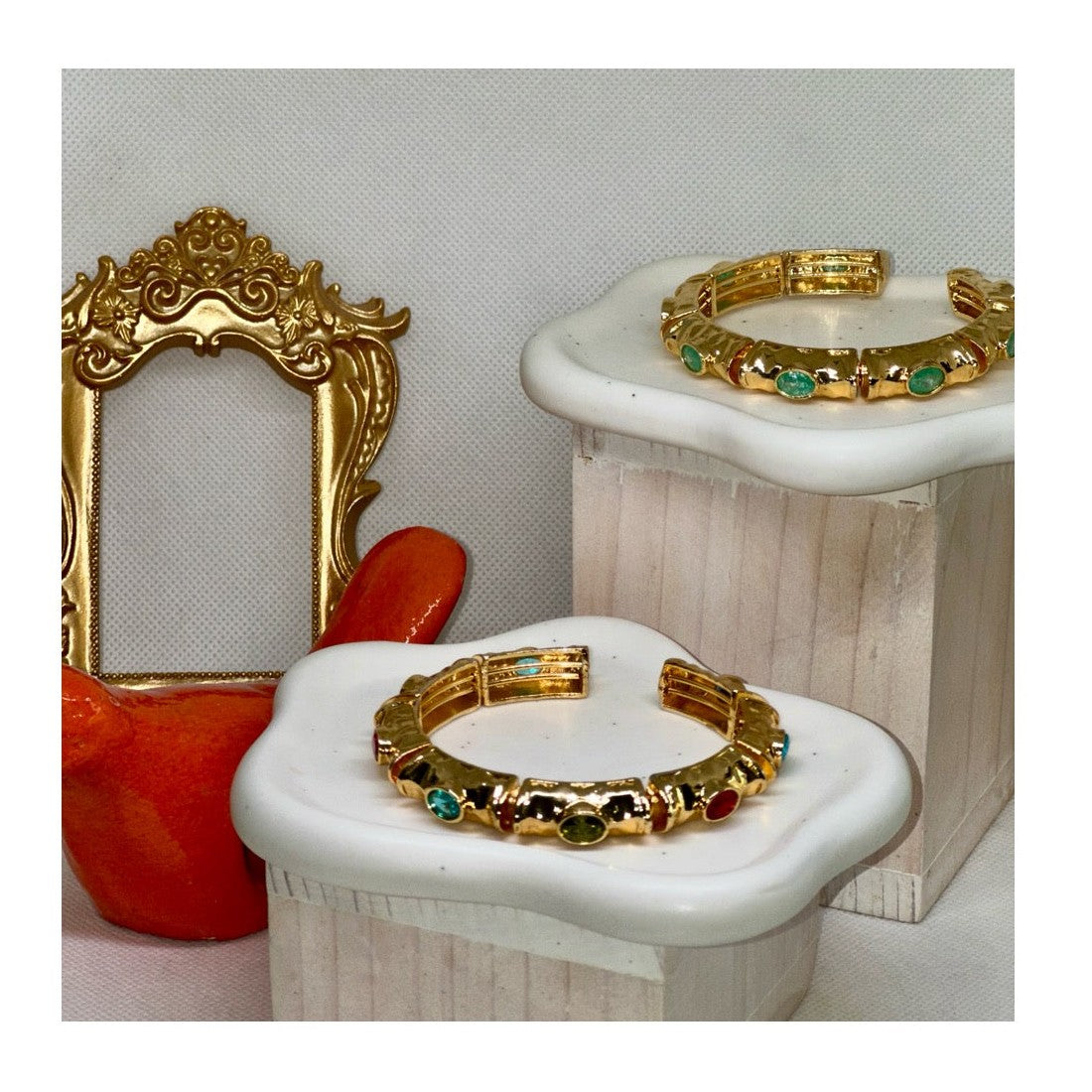 Anne Bejeweled Enamel Cuff Bracelets | Gold Plated - Penelope Made This 