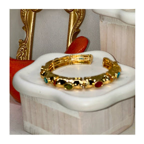 Anne Bejeweled Enamel Cuff Bracelets | Gold Plated - Penelope Made This 