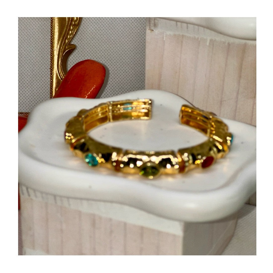 Anne Bejeweled Enamel Cuff Bracelets | Gold Plated - Penelope Made This 