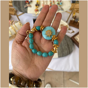 Astrea Turquoise Bracelet 18 K Gold Plated
