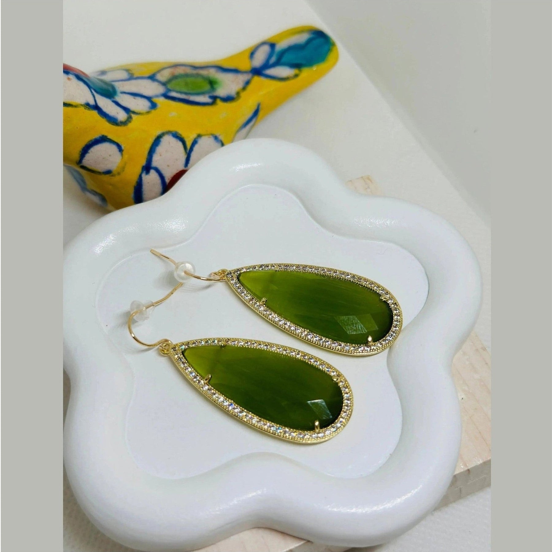 Beatrice XL Teardrop Crystal Earrings - Penelope Made This 